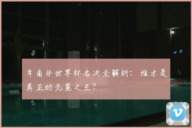 年南非世界杯名次全解析：谁才是真正的无冕之王？